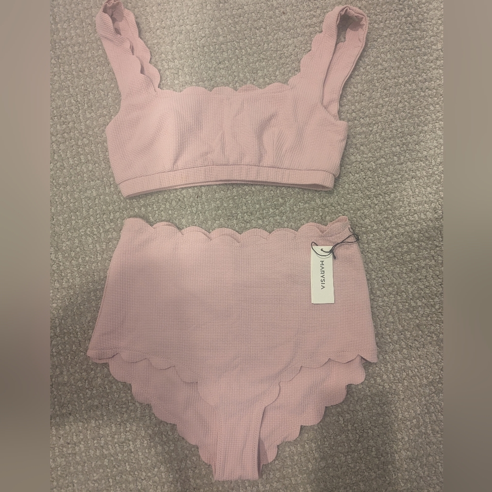 Marysia Pink Scalloped Bikini